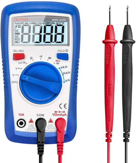 Etekcity Digital Multimeter,Automatic Ranging Voltage Tester Voltage Ohm Amplifier,with Continuity、Diode、Capacitance and Resistance Test,Blue,MSR-A600